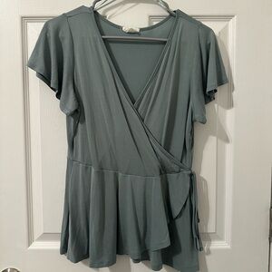 Ruffled Top- Seafoam Color